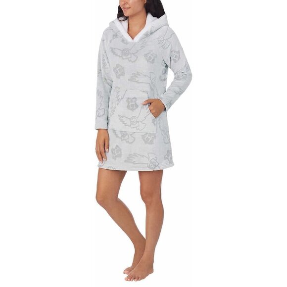 Wizarding World of Harry Potter Hedwig Fleece Lounge Hoodie Gray Size Small - Picture 3 of 14